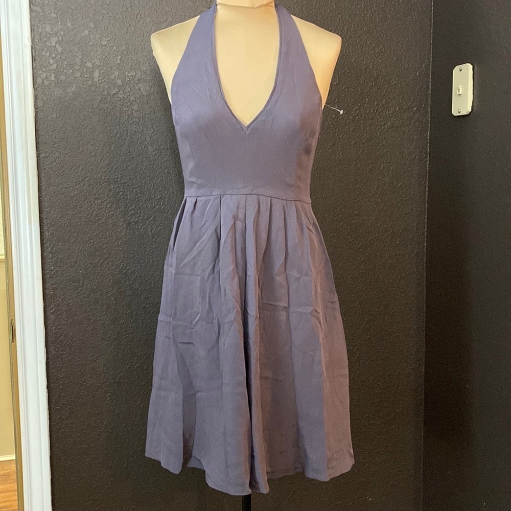 J. Crew dusty lavender purple halter sleeveless silk mini dress